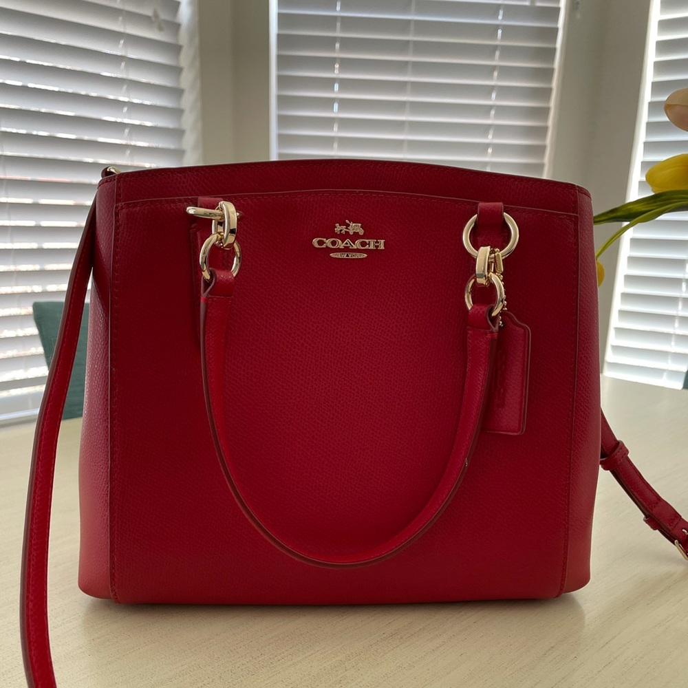 Red Coach Satchel Purse w/ Adjustable long strap